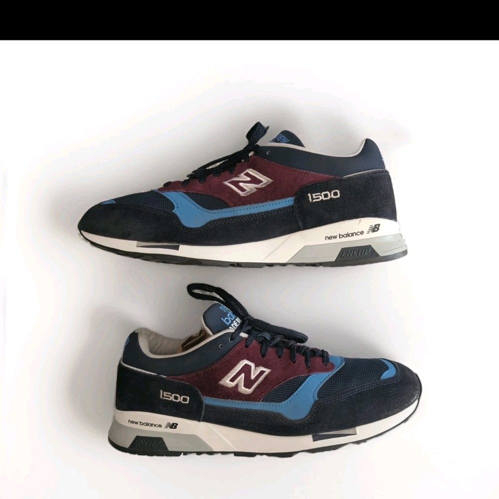 New Balance 1500 MIUK Made In England  Sneakers Mens Sz 12 Us Navy and Burgundy